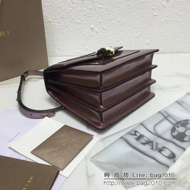 BVLGARI寶格麗 專櫃新款 蛇頭扣環 漆皮手提肩背斜挎包 可拆卸肩帶 38329 FYD1399